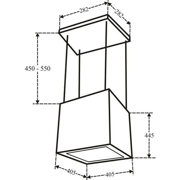 Bản vẽ kỹ thuật Máy hút mùi CHEFS EH-R706E7B 