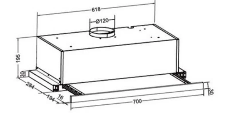 Hình ảnh bản vẽ kỹ thuật Máy hút mùi Eurosun EH-70CF19B