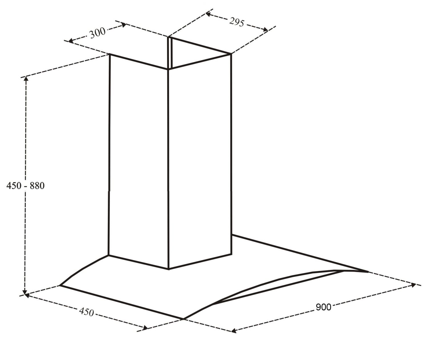 Hình ảnh bản vẽ kỹ thuật Máy hút mùi Eurosun EH-70K21B