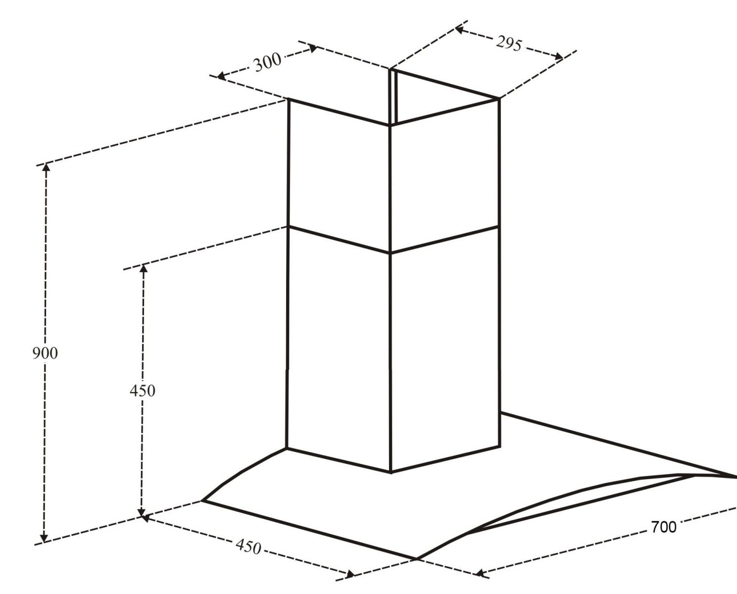 Hình ảnh bản vẽ kỹ thuật Máy hút mùi Eurosun EH-70K06S 