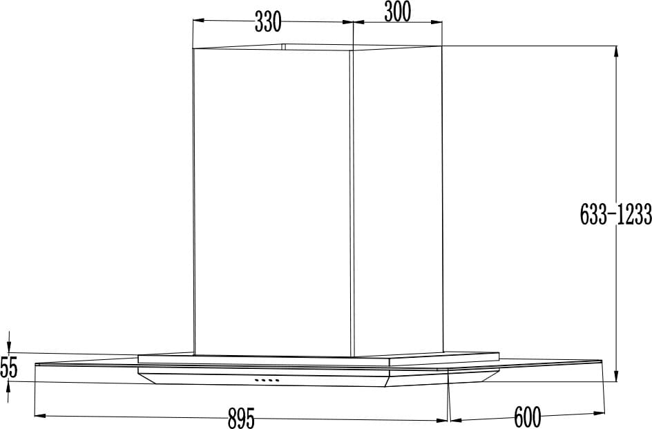 Hình ảnh bản vẽ kỹ thuật Máy hút mùi Eurosun EH-90CN72
