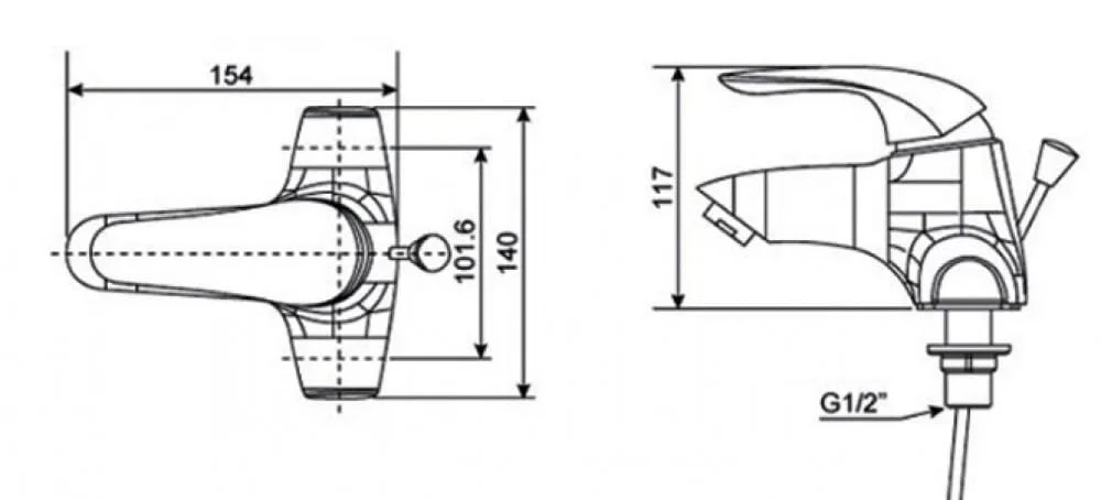 Bản vẽ kỹ thuật Vòi rửa mặt nóng lạnh AMERICAN STANDARD WF-1502