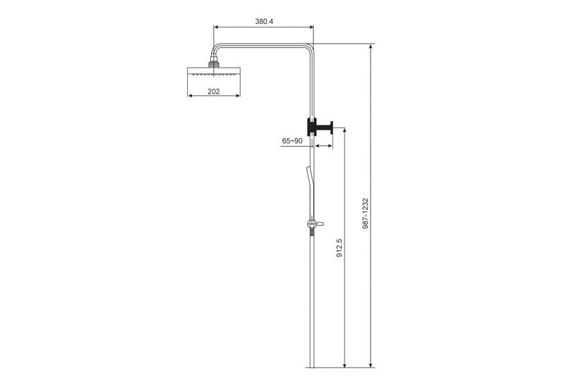 bản vẽ kỹ thuật Cây sen phun mua American Standard A-6110.978.903