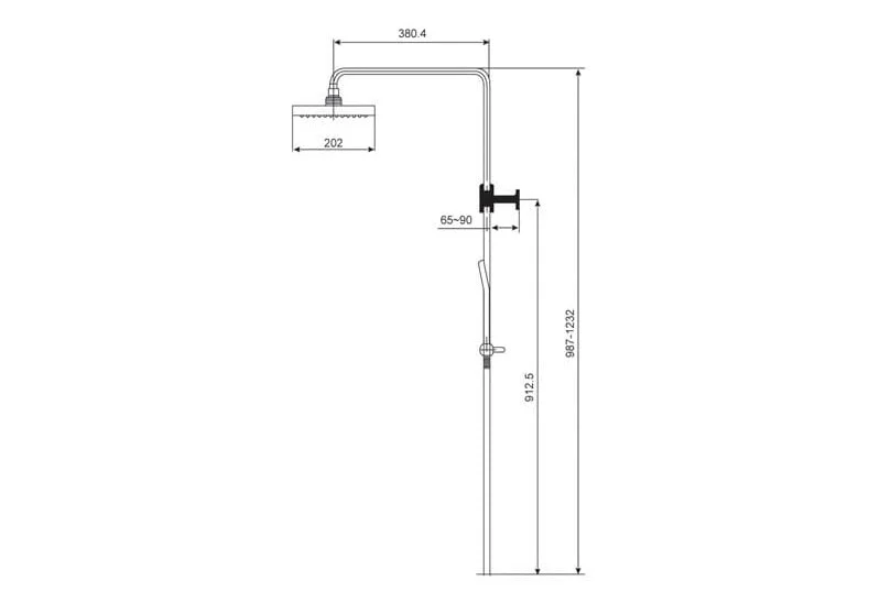 bản vẽ kỹ thuật Cây sen phun mua American Standard A-6110.978.903
