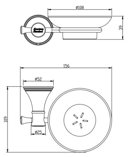 Bản vẽ kỹ thuật Đựng giấy vệ sinh American Standard WF-0287