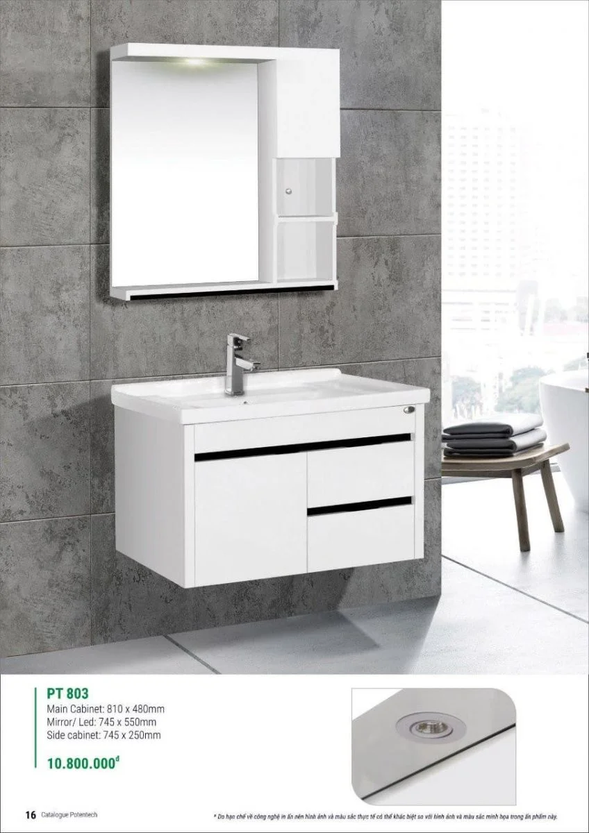 Bộ tủ chậu nhựa PVC Potentech PT 8030