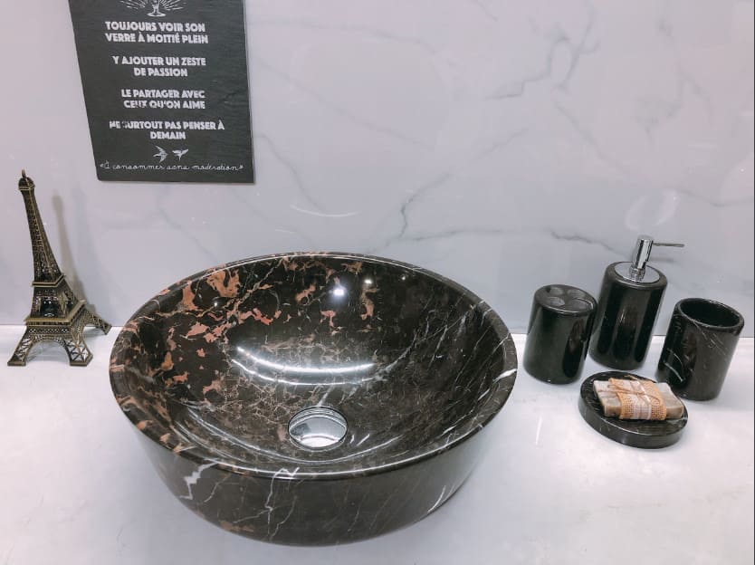 Chậu rửa lavabo màu trắng sữa Eximstone BST90