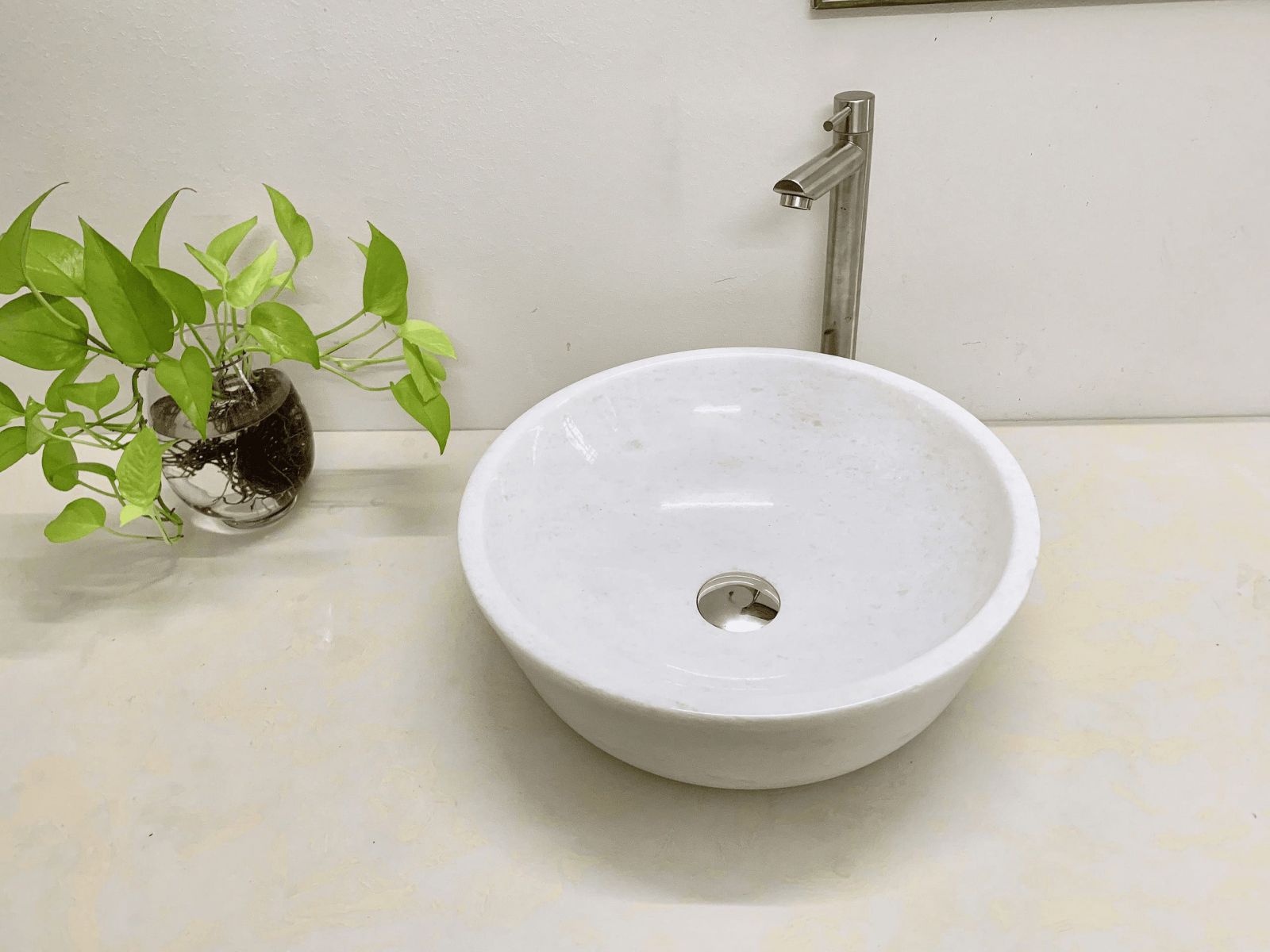 Chậu rửa lavabo màu trắng sữa Eximstone BST90