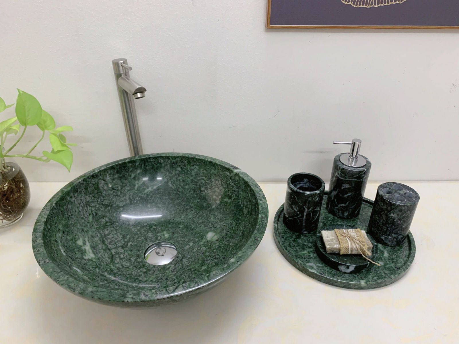 Chậu rửa lavabo màu trắng sữa Eximstone BST90