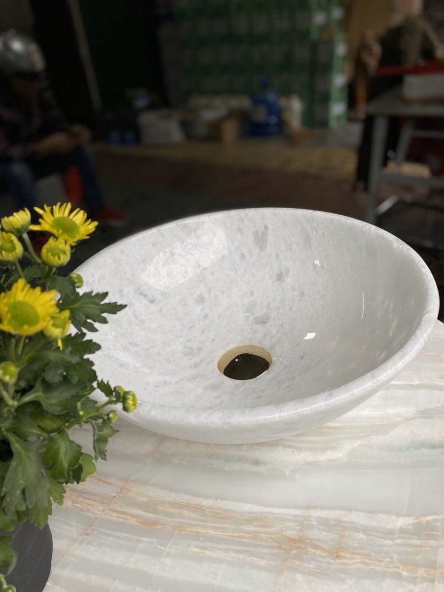 Chậu rửa lavabo màu trắng sữa Eximstone BST90