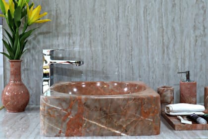 Chậu rửa lavabo màu xanh ấn độ Eximstone BST41