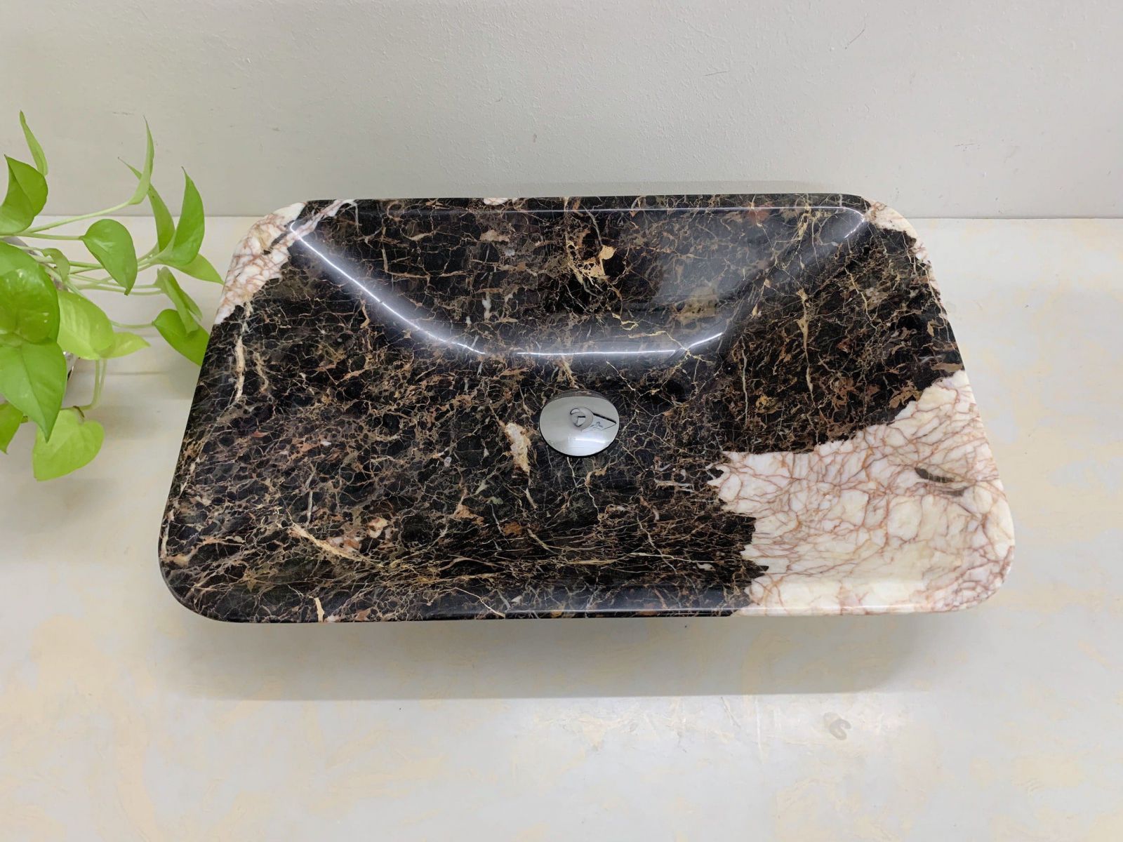 Chậu rửa lavabo màu xanh ấn độ Eximstone BST41