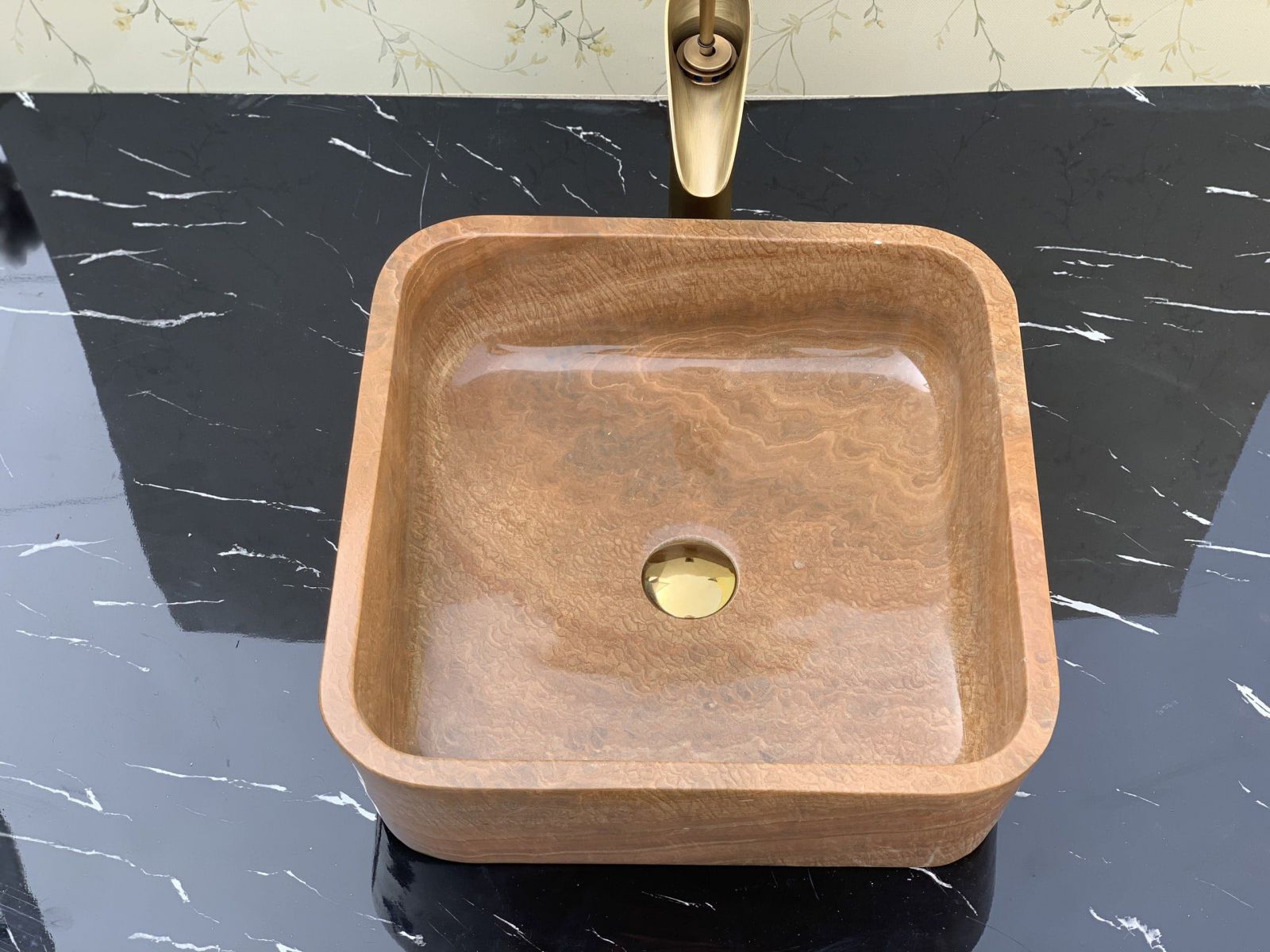 Chậu rửa lavabo màu xanh ấn độ Eximstone BST41