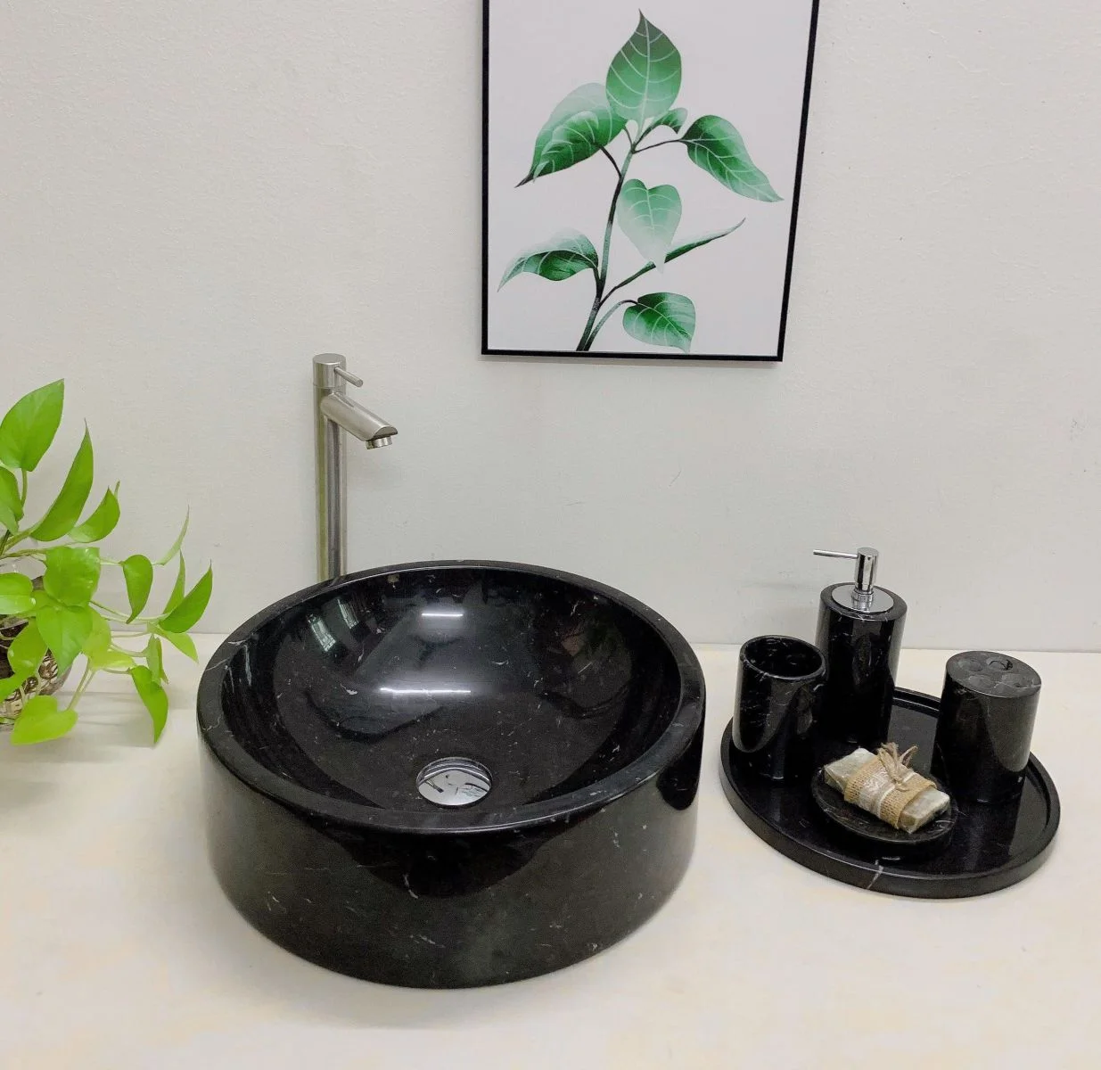 Chậu rửa lavabo màu đen Eximstone BST68