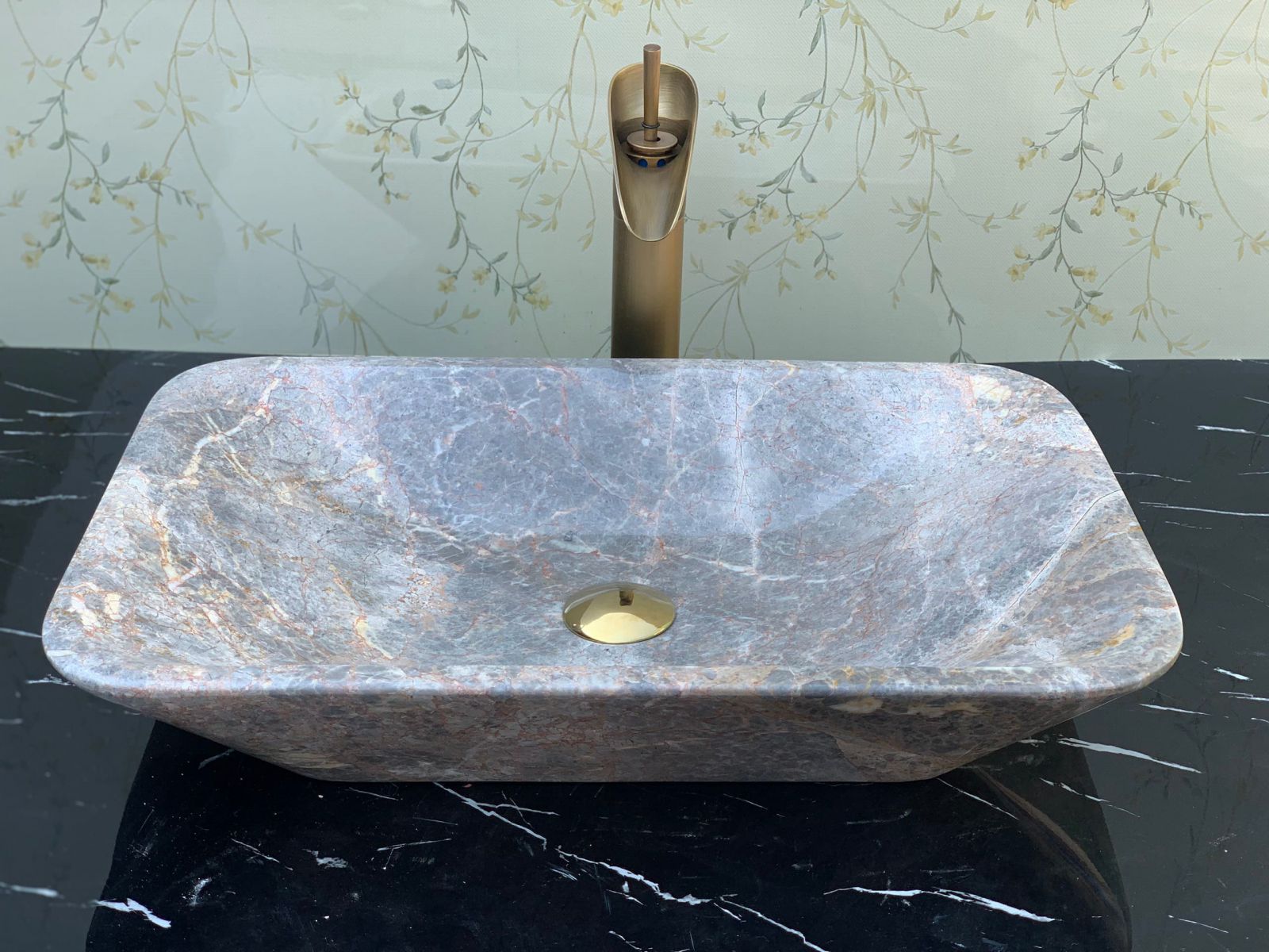 Chậu rửa lavabo màu xanh ấn độ Eximstone BST41