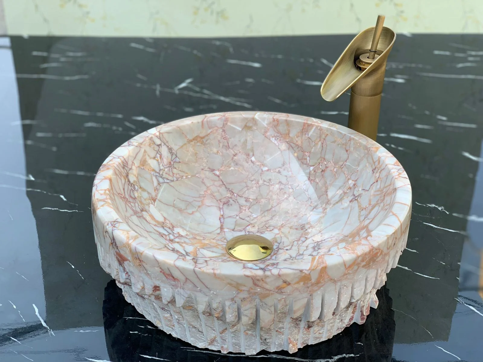 Chậu rửa lavabo màu xanh ấn độ Eximstone BST41