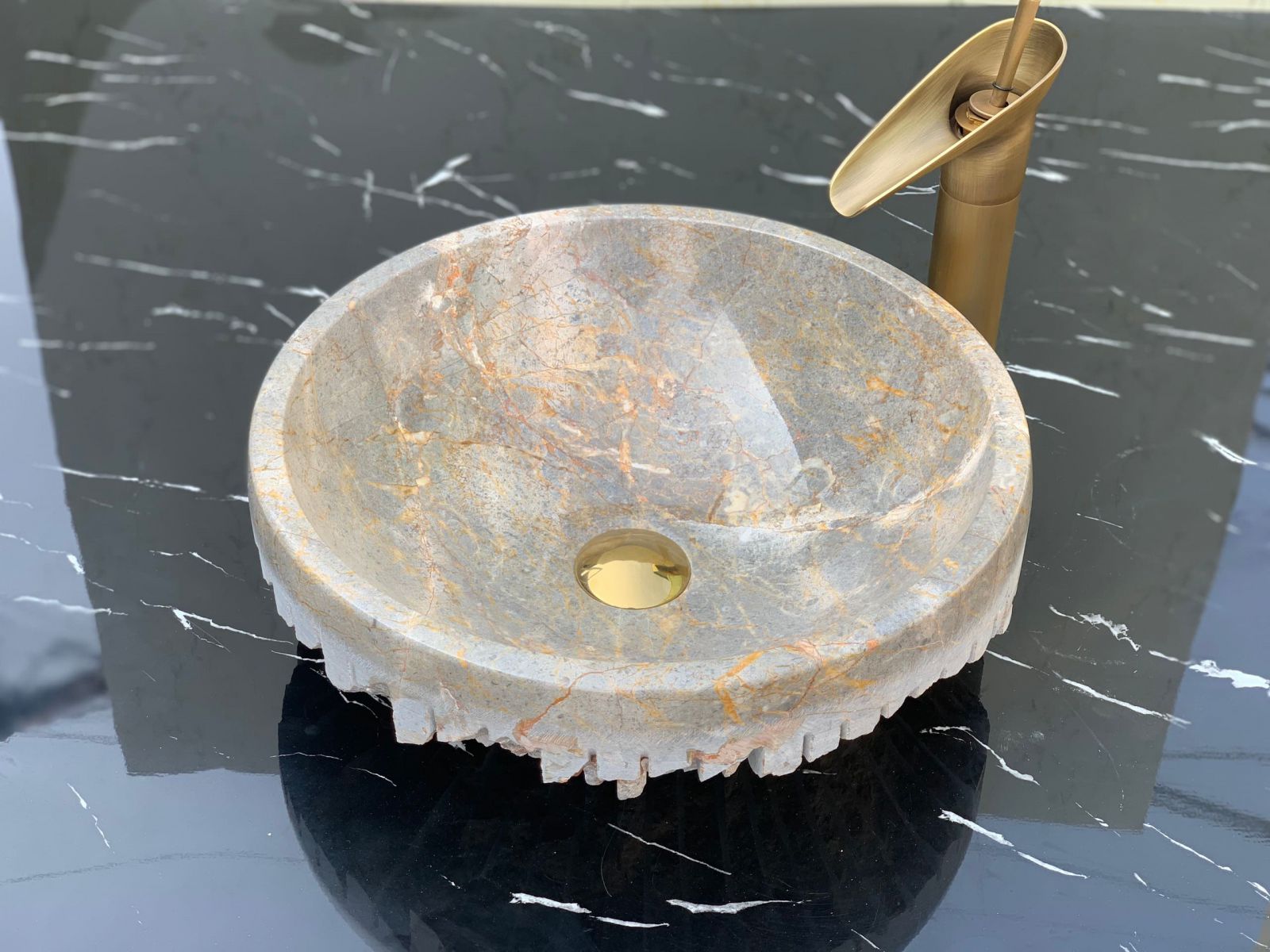 Chậu rửa lavabo màu xanh ấn độ Eximstone BST41