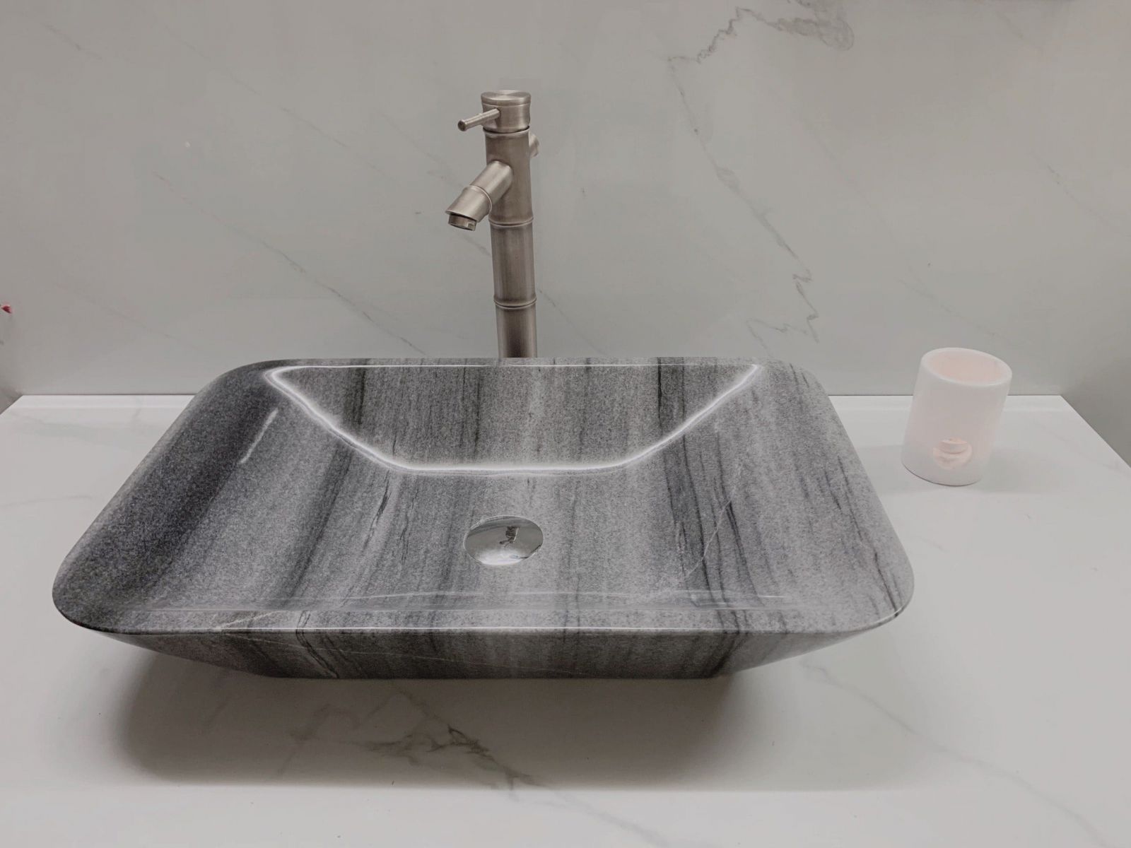 Chậu rửa lavabo màu xanh ấn độ Eximstone BST41