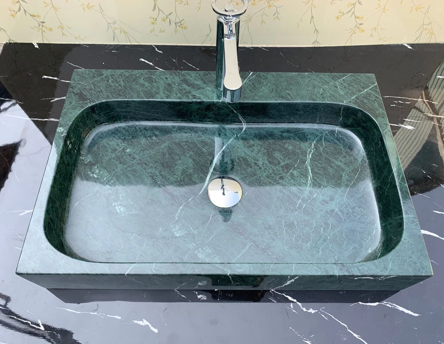 Chậu rửa lavabo màu xanh ấn độ Eximstone BST41