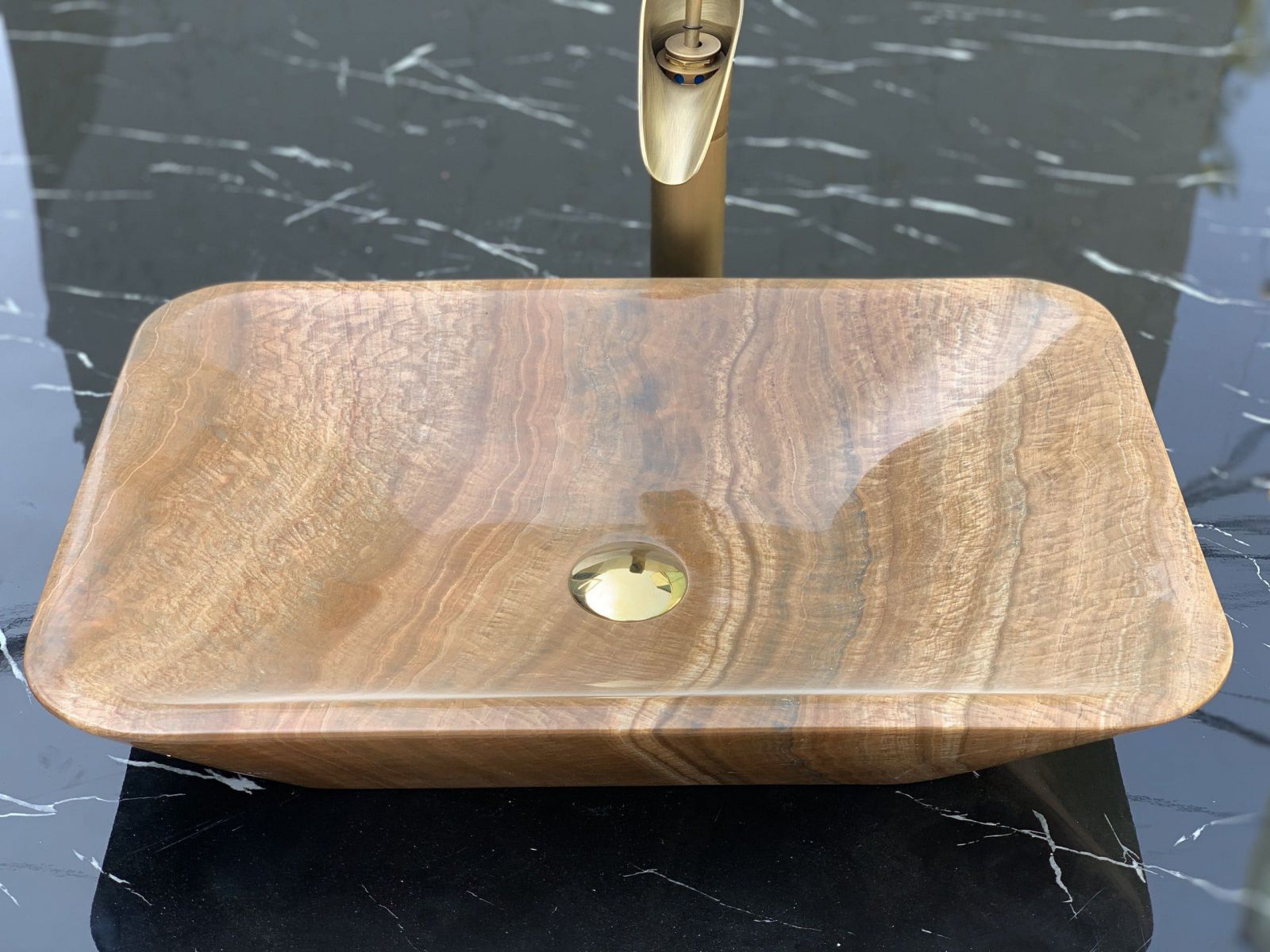 Chậu rửa lavabo màu xanh ấn độ Eximstone BST41