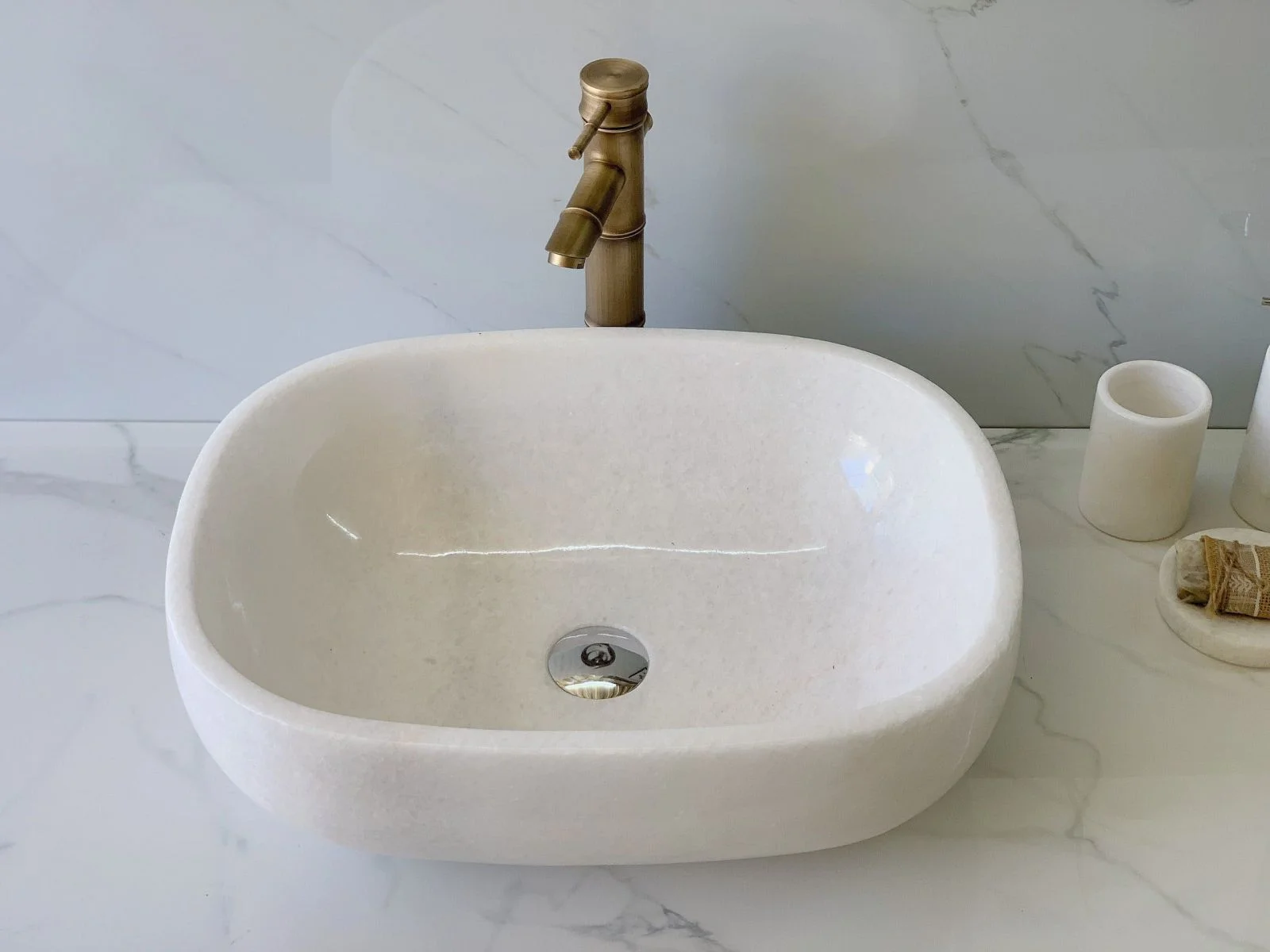 Chậu rửa lavabo màu xanh ấn độ Eximstone BST41