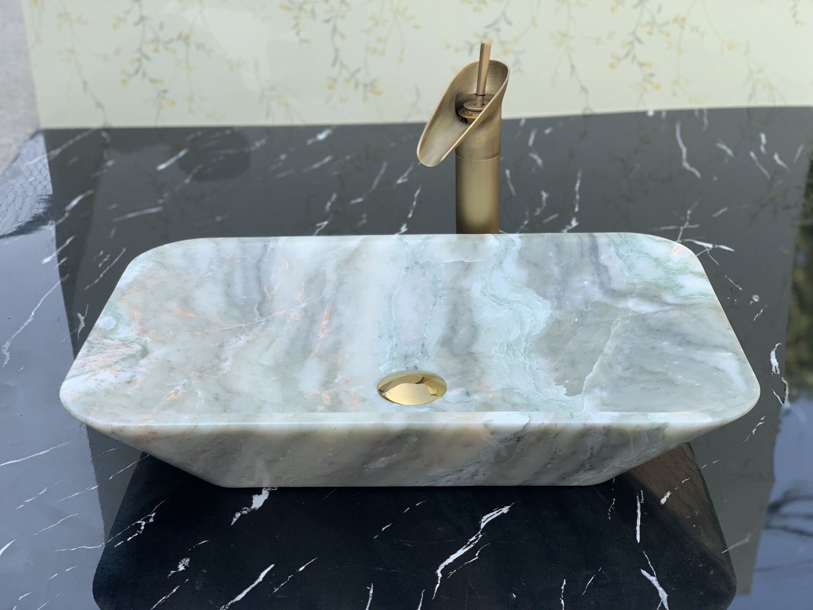 Chậu rửa lavabo màu xanh ấn độ Eximstone BST41