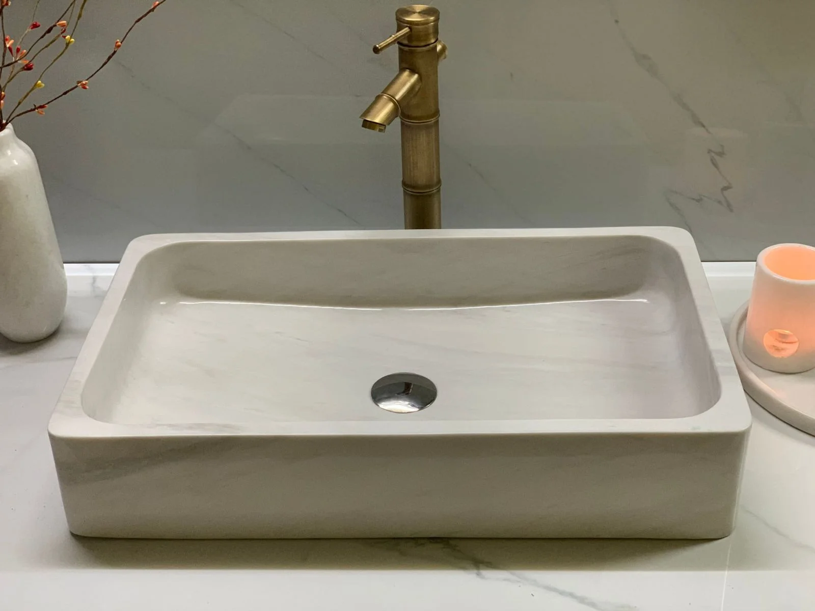 Chậu rửa lavabo màu xanh ấn độ Eximstone BST41