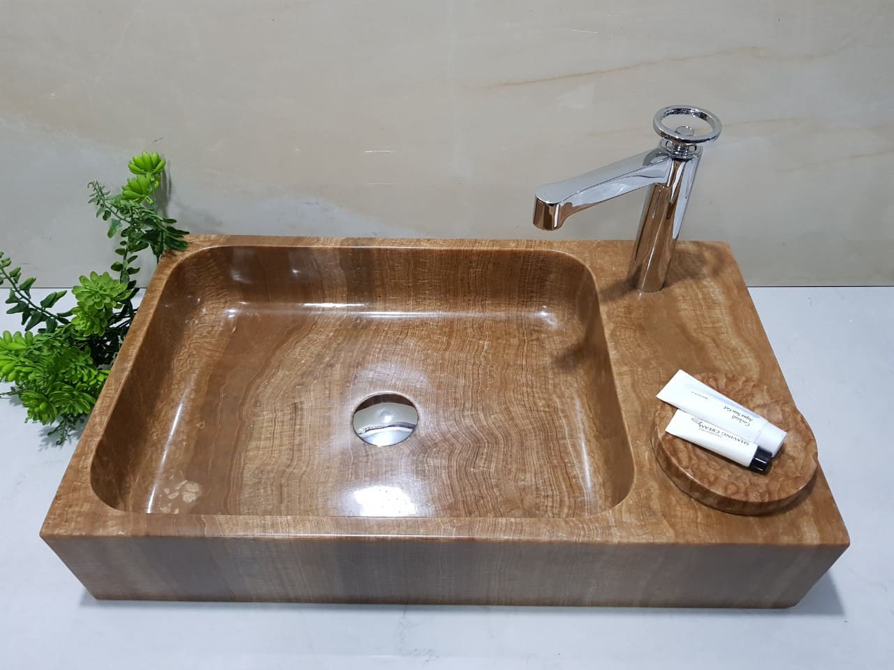 Chậu rửa lavabo màu xanh ấn độ Eximstone BST41