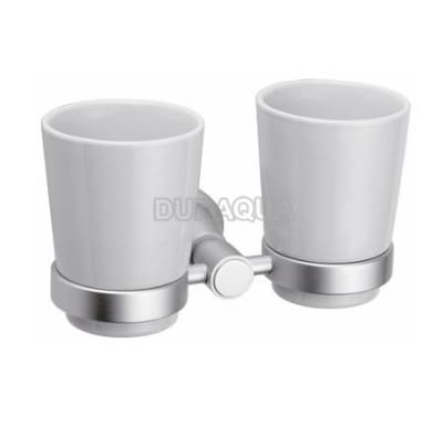 Kệ cốc đánh răng đôi mạ bạc Duraqua 8806