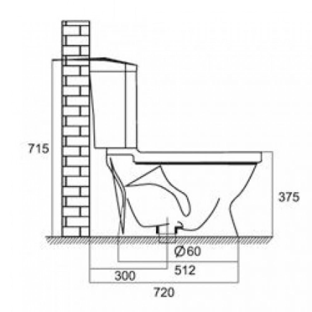 Bản vẽ kỹ thuật Bồn cầu 2 khối nắp thường Viglacera VI88