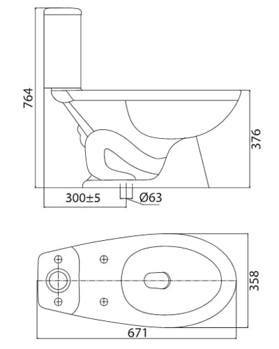 Bồn cầu 2 khối nắp êm Viglacera VT34 