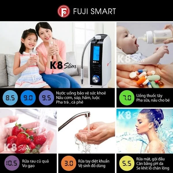 Máy điện giải ion kiềm Fuji Smart K8 Slim