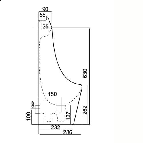 Bản vẽ kỹ thuật Tiểu nam treo tường âm tường Viglacera T9(CA)