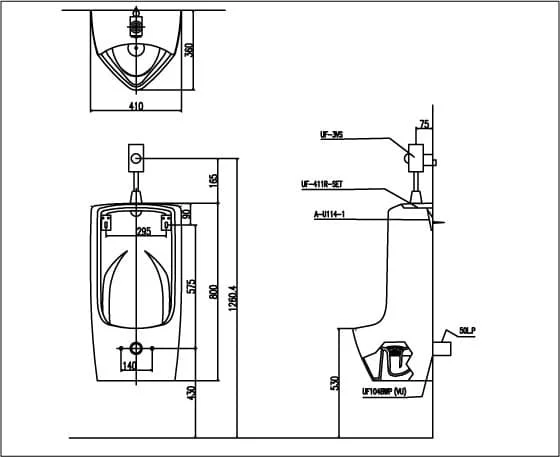 Bồn tiểu nam treo tường Inax AU-411V