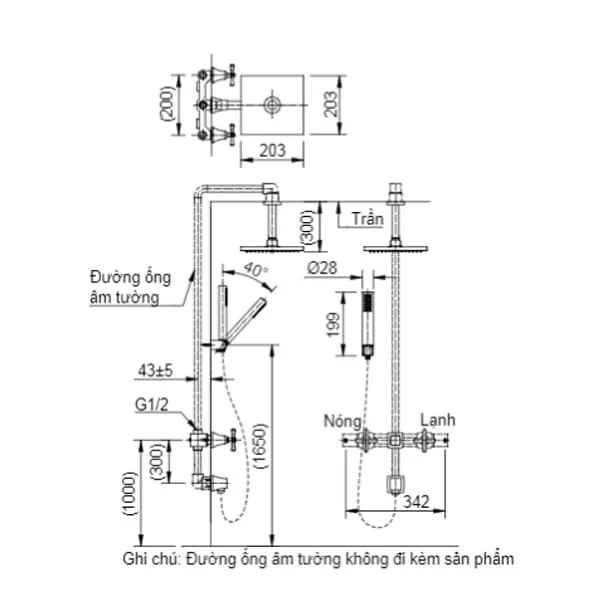 Sen Cây Âm Tường Âm Trần Inax BFV-81SEHC