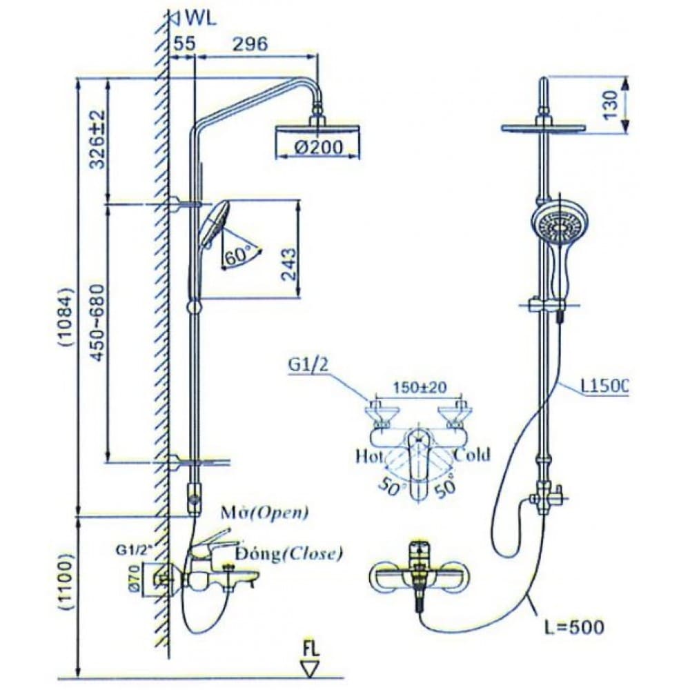 Sen tắm cây nóng lạnh Inax BFV-1405S