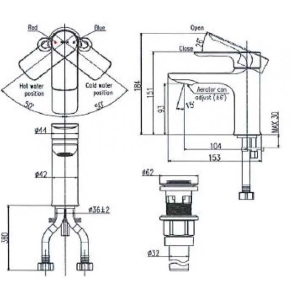 bản vẽ Vòi Chậu Rửa Mặt LFV-652S