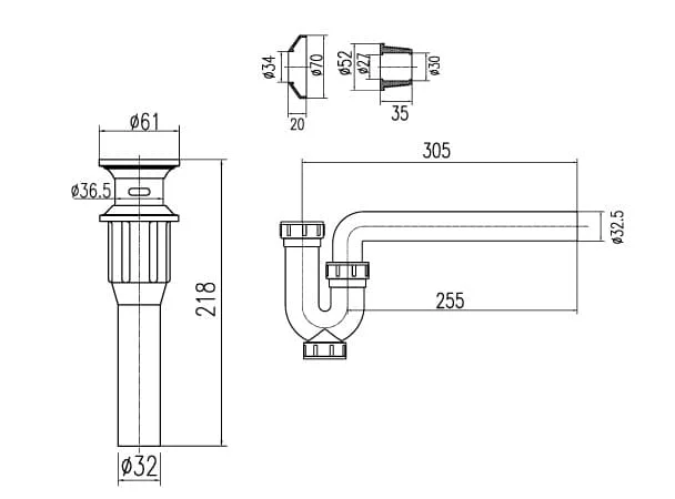 Xi phông Thải Lavabo INAX A-325PS