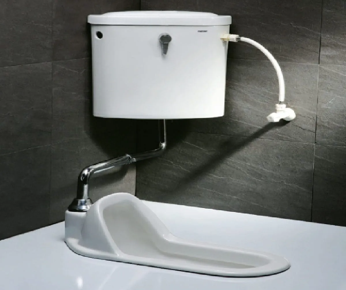 Bồn cầu xổm Caesar két nước treo