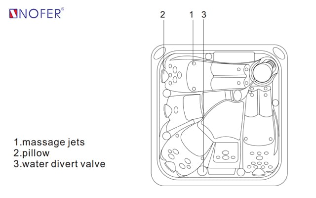 bản vẽ kỹ thuật Bồn tắm MASSAGE NOFER SPA-019