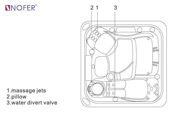 bản vẽ kỹ thuật Bồn tắm MASSAGE NOFER SPA-021