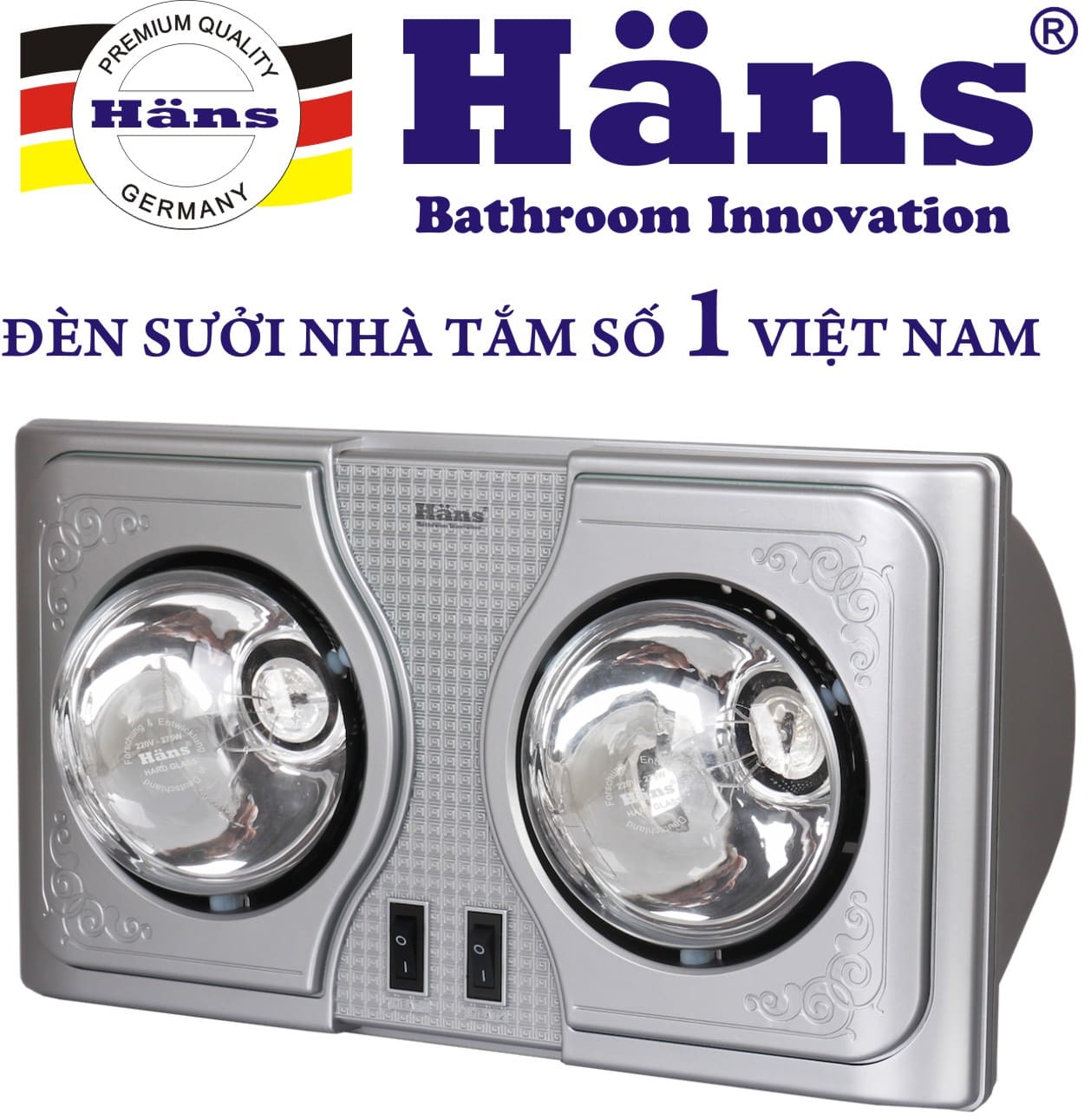 Đèn sưởi 2 bóng treo tường Hans – H2B