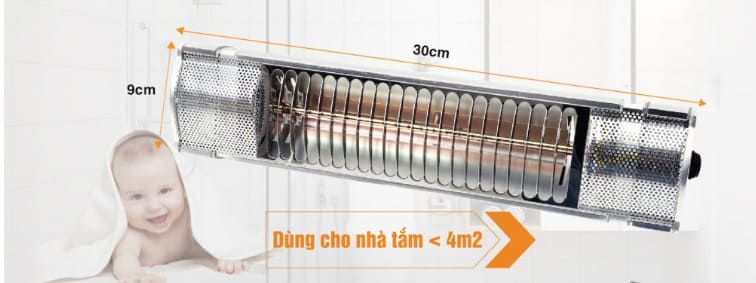 Đèn sưởi tắm cho trẻ sơ sinh không chói mắt Heizen HEIT5