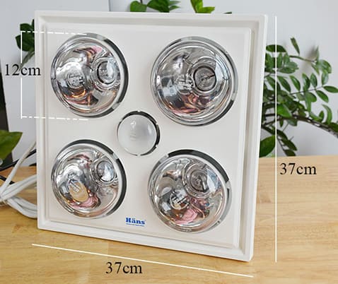 Đèn sưởi 4 bóng âm trần Hans-H4B 