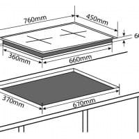 Hình ảnh bản vẽ kỹ thuật Bếp từ đôi Chefs EH-DIH888E