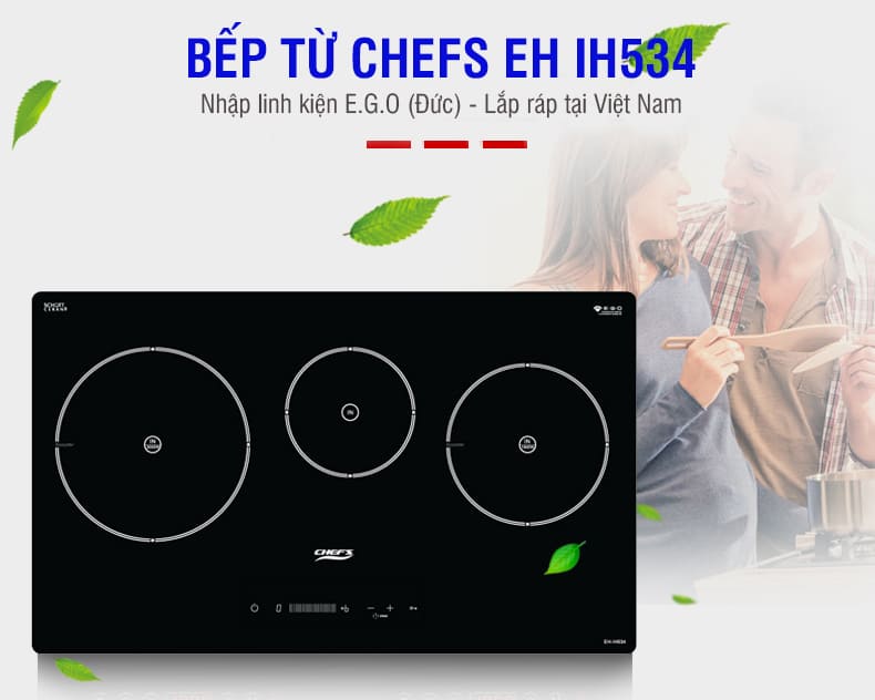 Bếp điện từ 3 vùng nấu Chefs EH-IH534