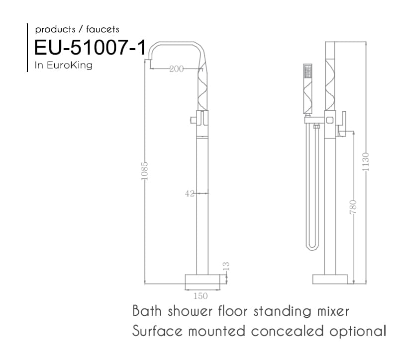  Sen tắm gắn bồn Euroking EU-51007-1