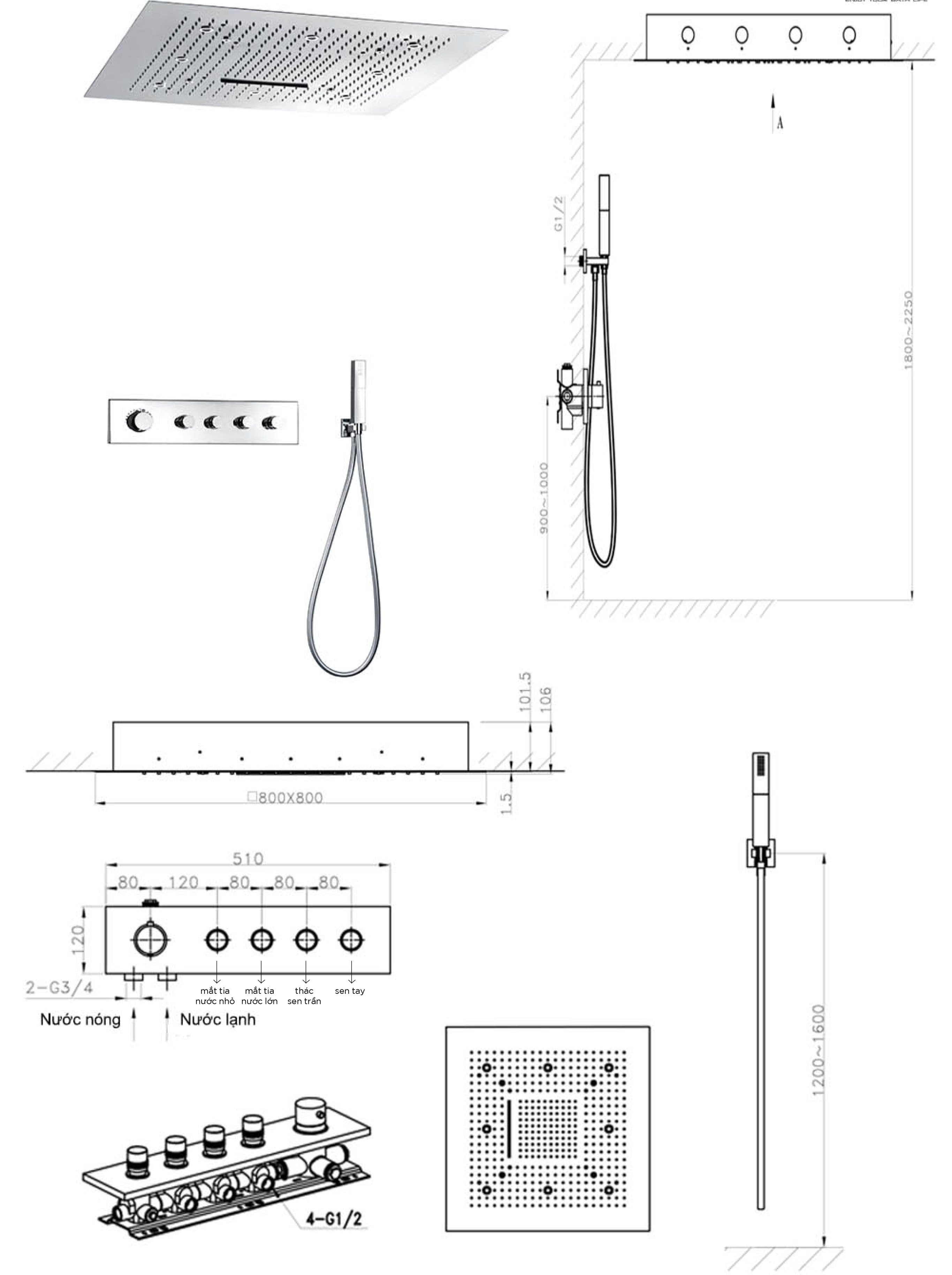 Sen tắm âm tường Nofer EU-1451600