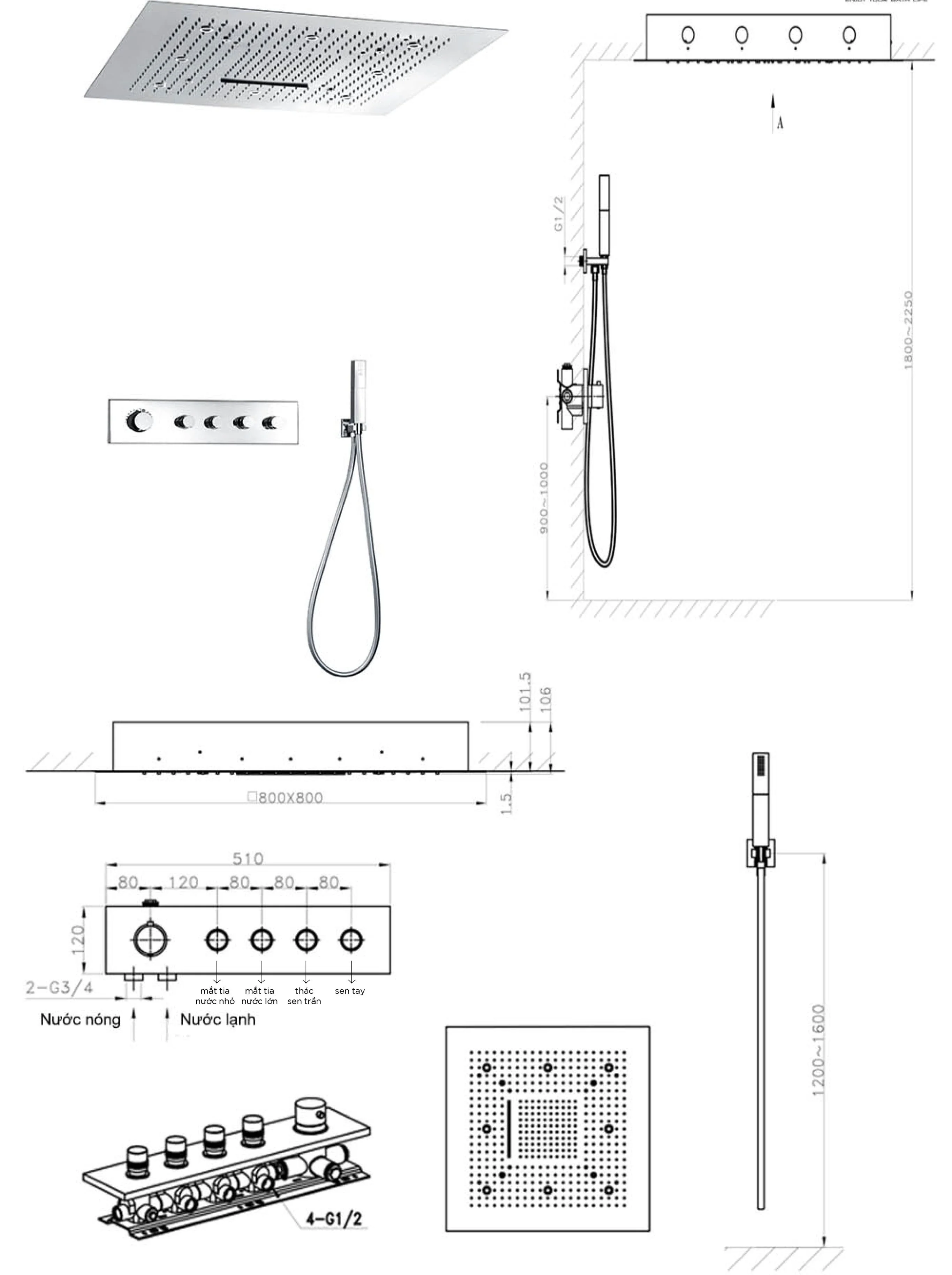  Sen tắm âm tường Nofer EU-1451600