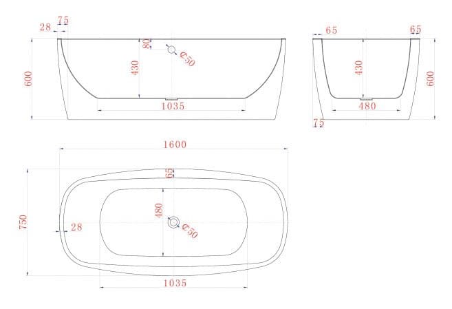 Bảng vẽ kỹ thuật Bồn tắm Euroking NG–1840 